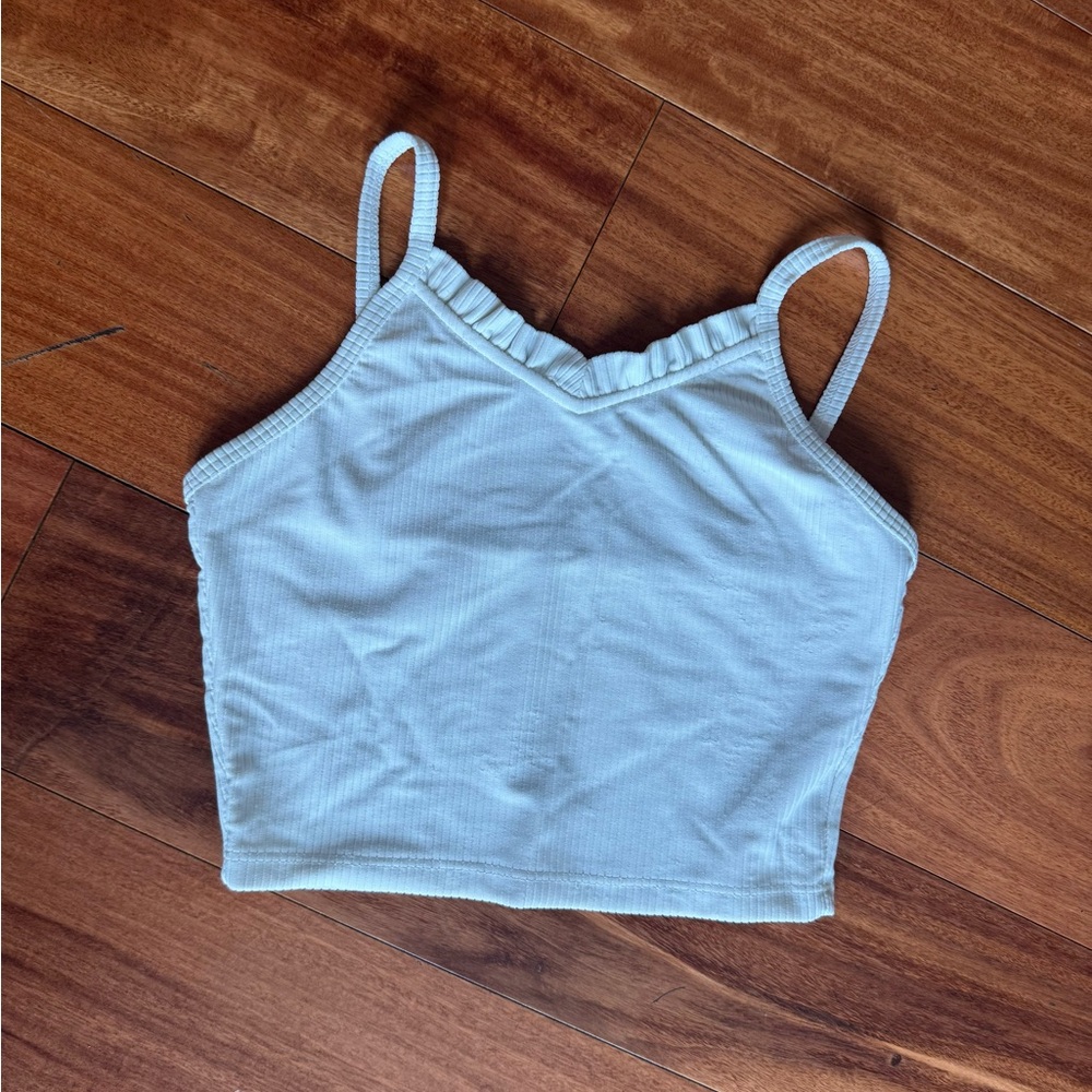 Light Blue Ribbed Crop Top